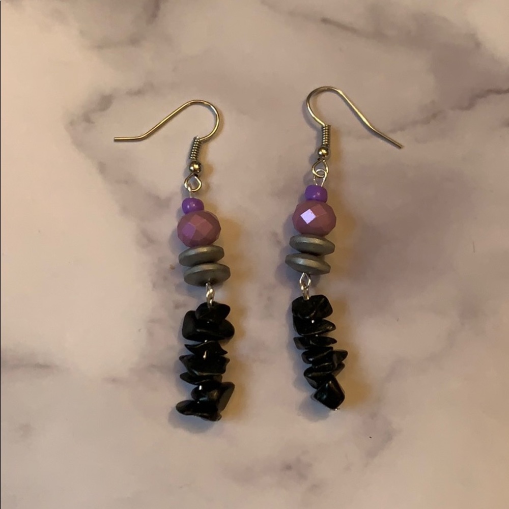 H A N D M A D E• purple earrings ✨✨